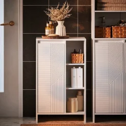 SoBuy Komoda na bieliznę z 1 drzwiami Biały 30x50x86cm Klasyczny BZR156-W