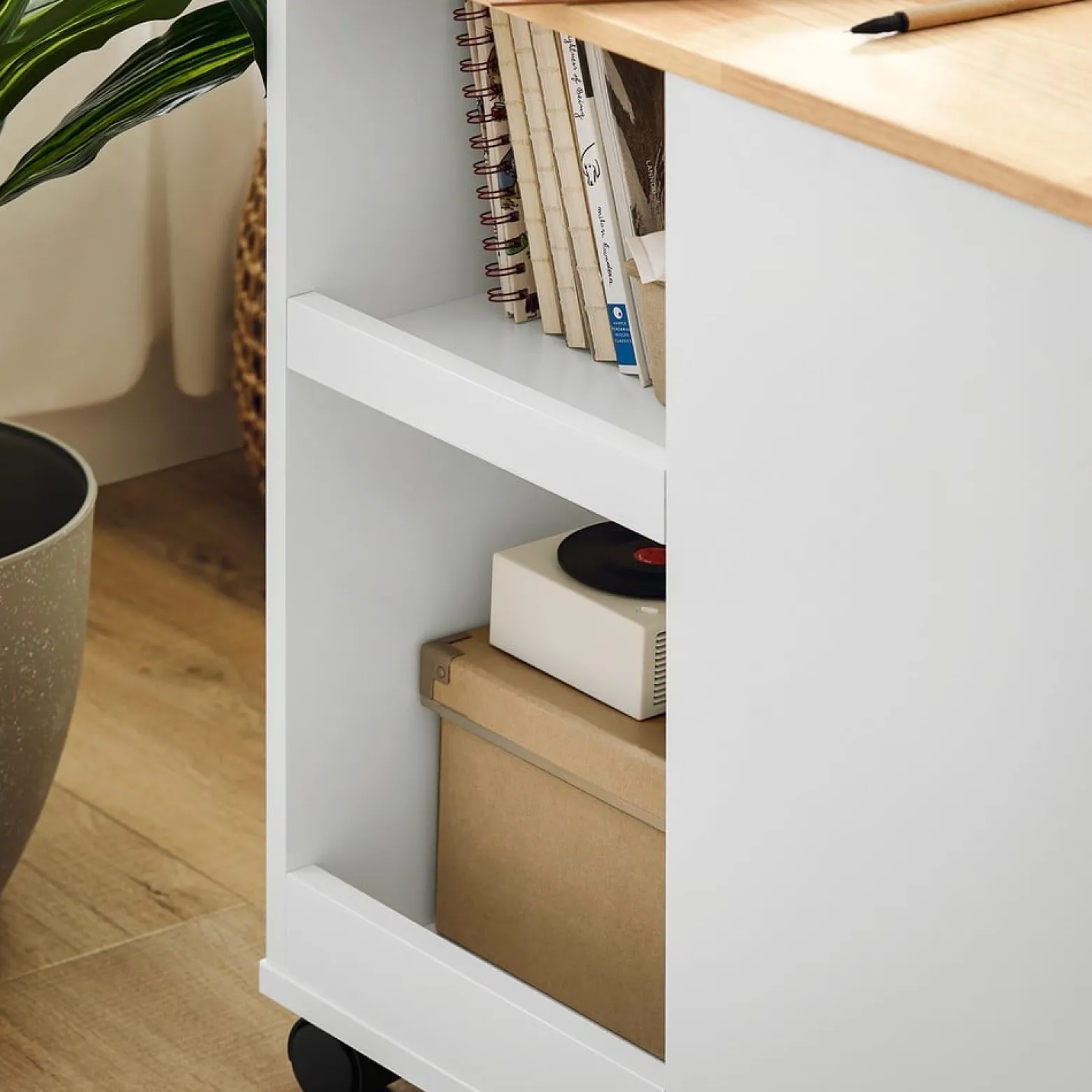 SoBuy Kontener biurowy z jedną szufladą 60x30x60cm Nowoczesny FBT130-NW
