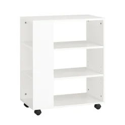 SoBuy Kontener biurowy z 4 półkami Biały 60x35x75cm Nowoczesny FBT68-W