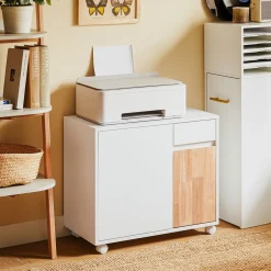 SoBuy Kontener biurowy z 1 szufladą 65x35x58cm Nowoczesny ASK04-NW