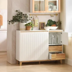 SoBuy Kredens niski Kolor drewna 120x40x90cm Nowoczesny FSB75-NW
