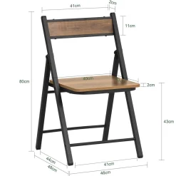 SoBuy Krzesło składane Ciemnobrązowy 54x46x80cm FST88-PF
