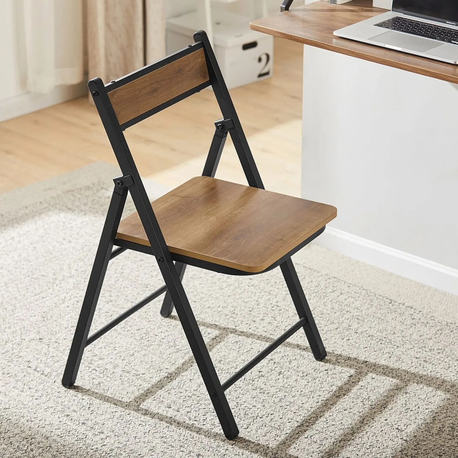SoBuy Krzesło składane Ciemnobrązowy 54x46x80cm FST88-PF