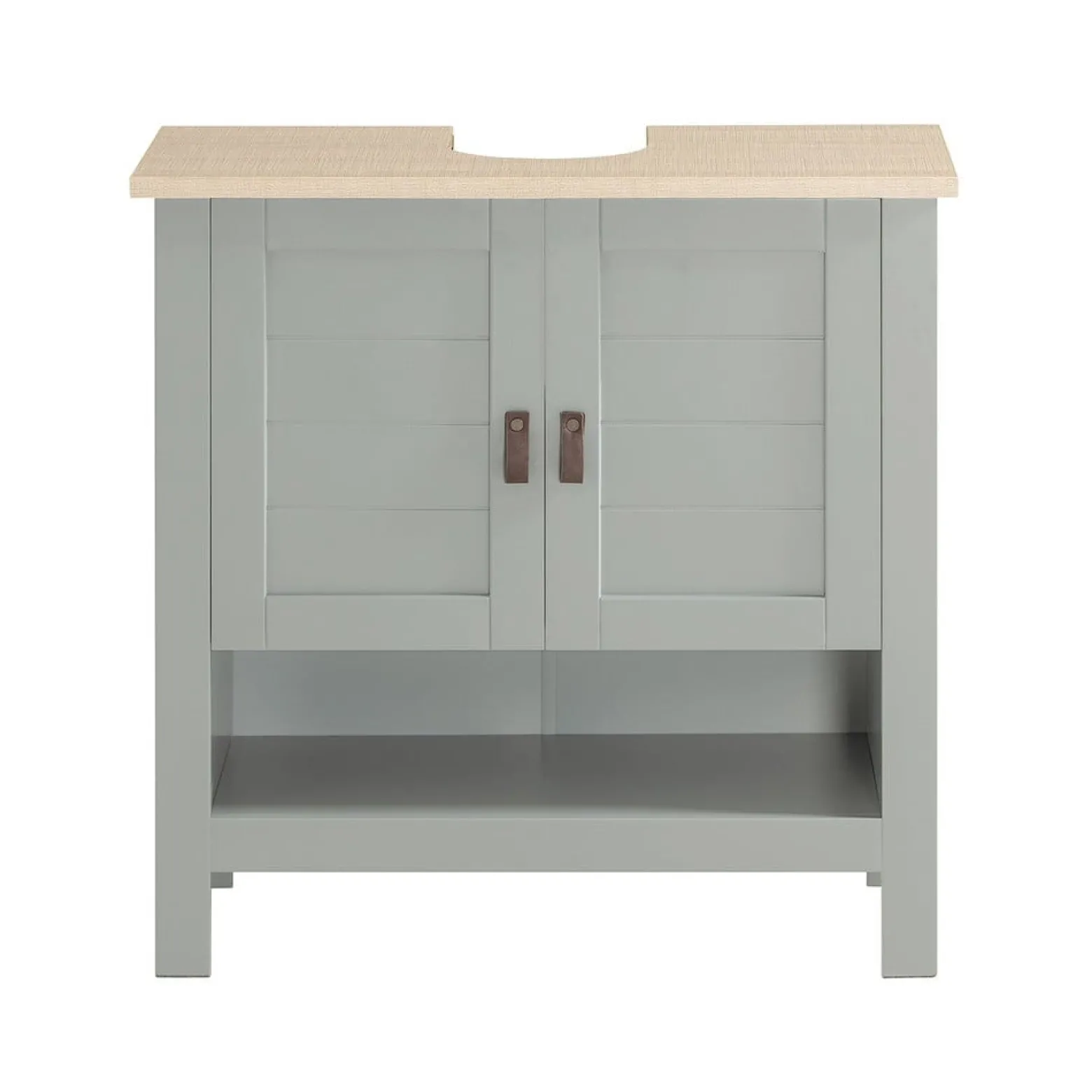 SoBuy Meble łazienkowe z 2 drzwiami Jasnoszary 60x30x60cm BZR69-HG