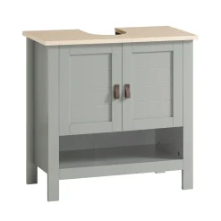 SoBuy Meble łazienkowe z 2 drzwiami Jasnoszary 60x30x60cm BZR69-HG