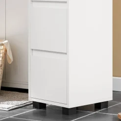 SoBuy Niska szafka łazienkowa z trzema szufladami Biały 33x30x90cm BZR29-W