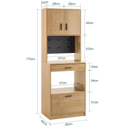 SoBuy Niski kredens z dwiema szufladami 60x40x170cm Nowoczesny FSB98-N