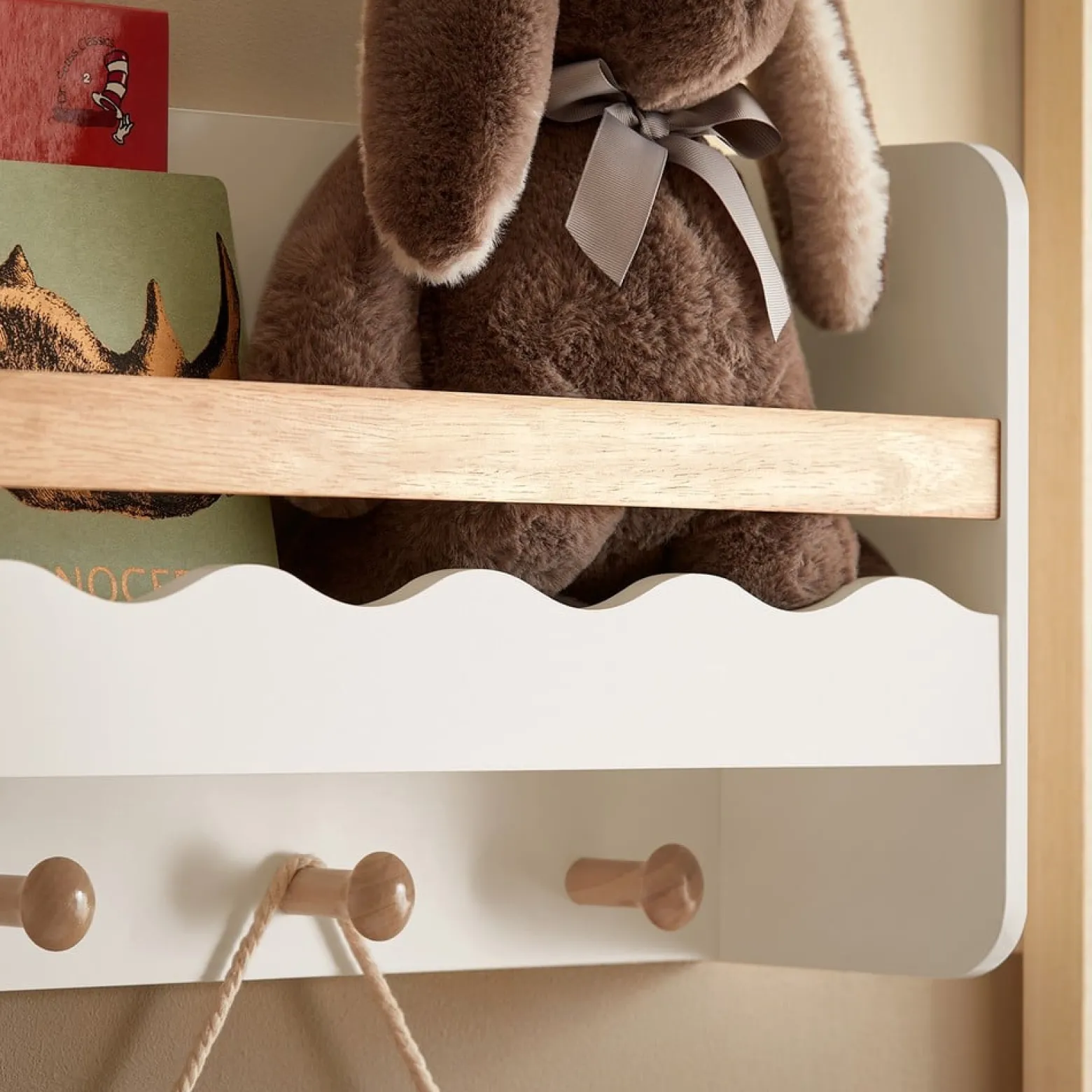 SoBuy Regał dziecięcy z jedną półką Biały 73x15x30cm Nowoczesny KMB78-W