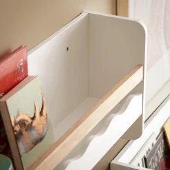 SoBuy Regał dziecięcy z jedną półką Biały 73x15x30cm Nowoczesny KMB78-W