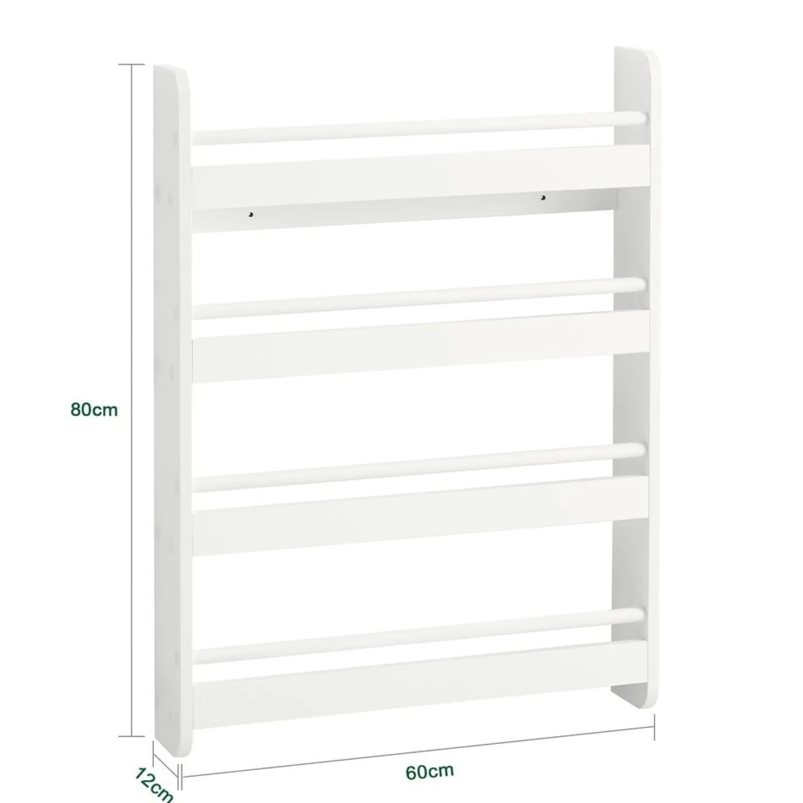 SoBuy Regał dziecięcy z 4 półkami Biały 60x12x80cm Nowoczesny KMB08-K-W