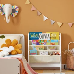 SoBuy Regał dziecięcy z 4 półkami Biały 62x30x71cm Funkcjonalny FRG225-W