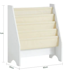 SoBuy Regał dziecięcy z 4 półkami Biały 62x30x71cm Funkcjonalny FRG225-W