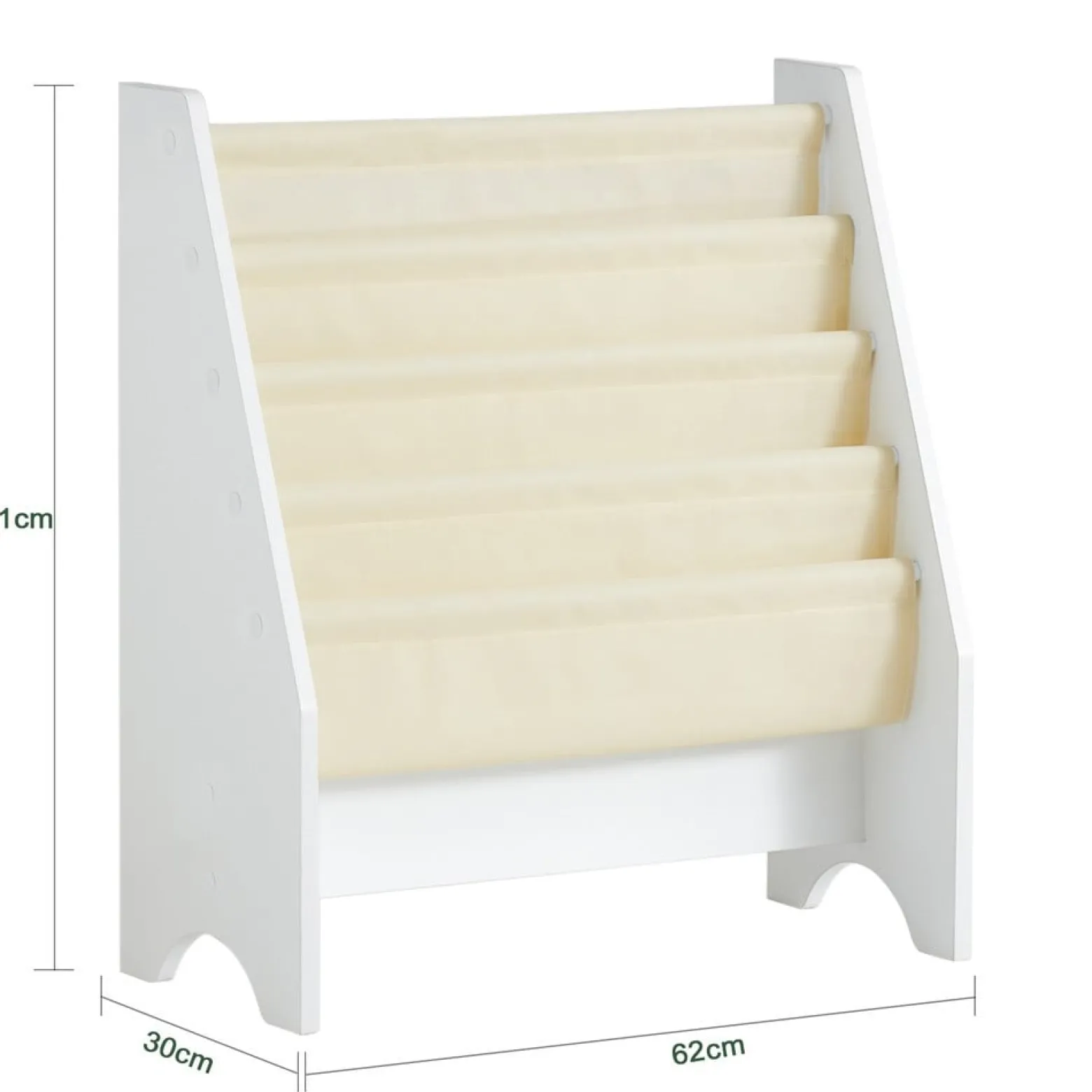 SoBuy Regał dziecięcy z 4 półkami Biały 62x30x71cm Funkcjonalny FRG225-W