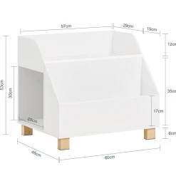 SoBuy Regał dziecięcy z 3 półkami Biały 60x48x53cm Nowoczesny KMB54-W