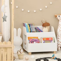 SoBuy Regał dziecięcy z 3 półkami Biały 60x48x53cm Nowoczesny KMB54-W