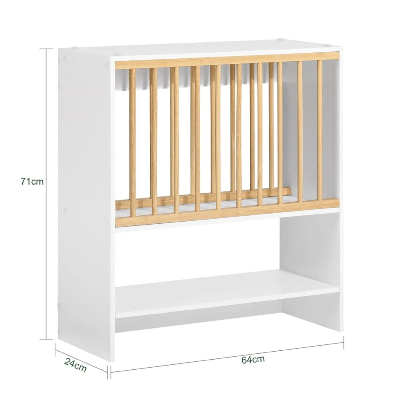 SoBuy Stojak na talerze z 7 półkami Biały 64x24x71cm Funkcjonalny KCR09-W