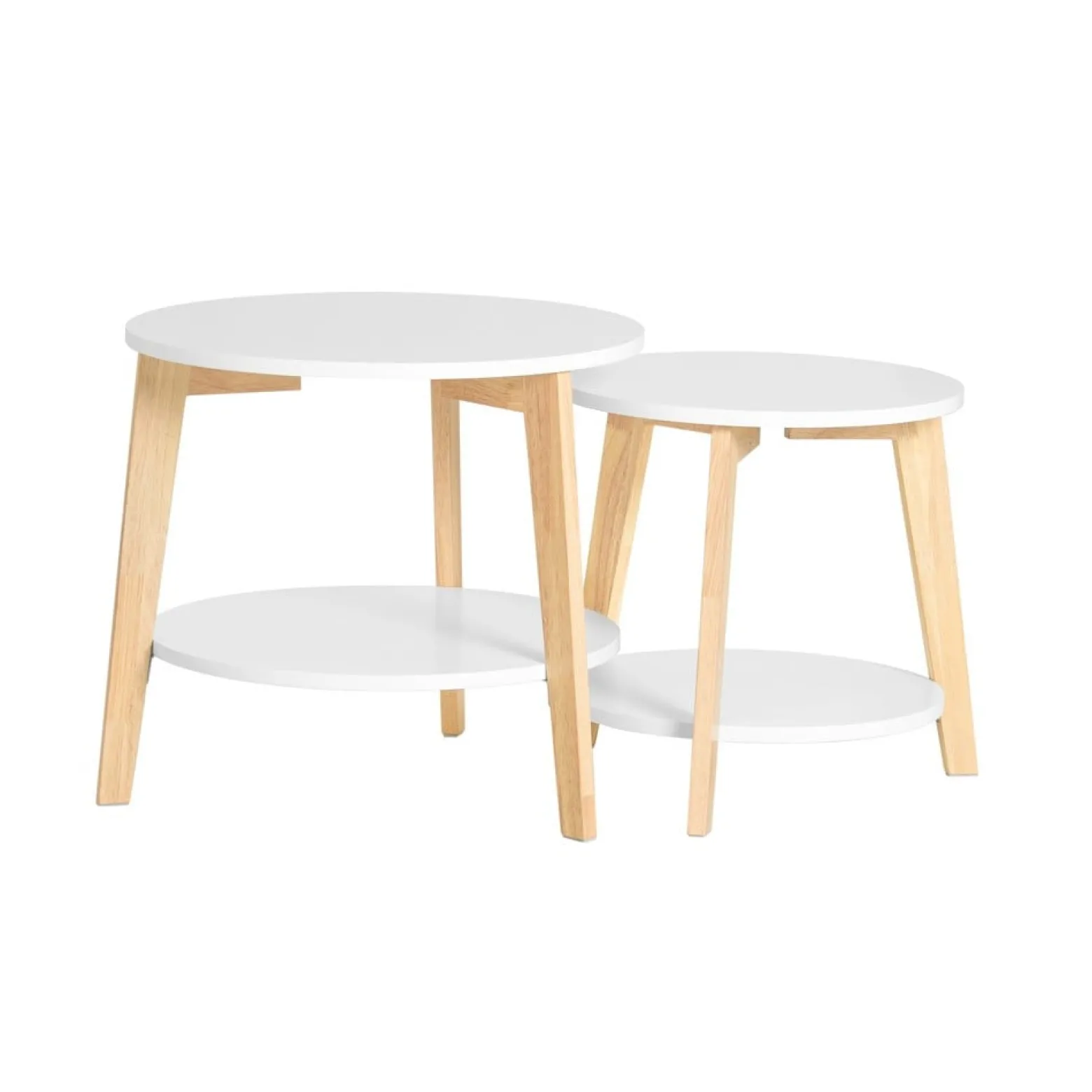 SoBuy Stolik kawowy 2 sztuki Biały 50x50x45cm Nowoczesny FBT75-W