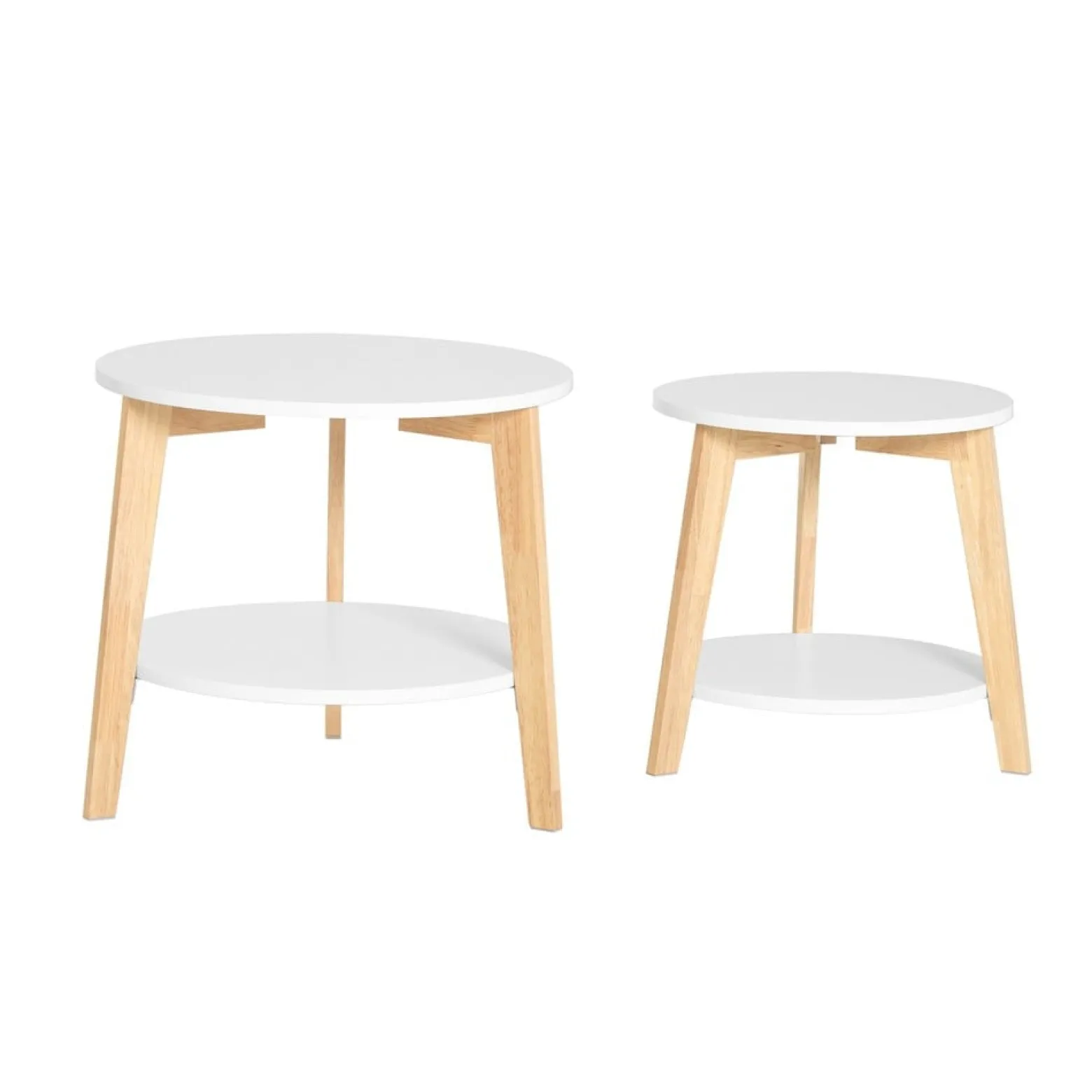 SoBuy Stolik kawowy 2 sztuki Biały 50x50x45cm Nowoczesny FBT75-W
