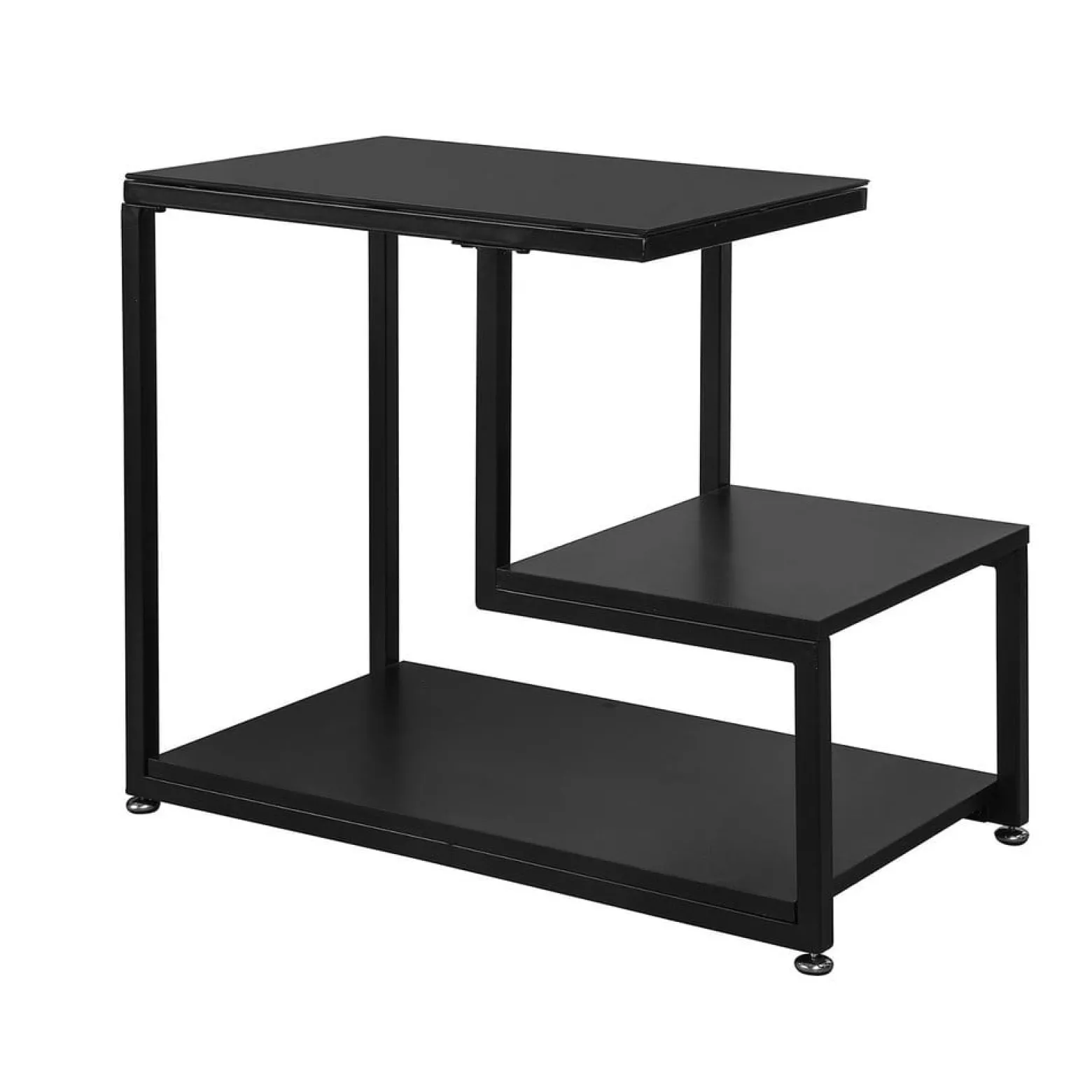 SoBuy Stolik kawowy z dwiema półkami Czarny 65x35x55cm FBT65-SCH
