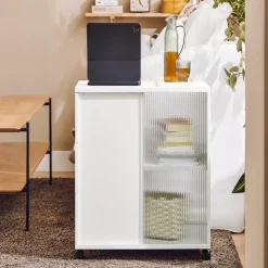 SoBuy Stolik kawowy z trzema szufladami Biały 70x35x61cm FBT141-W