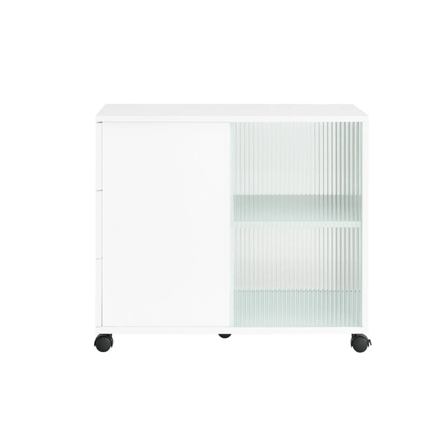 SoBuy Stolik kawowy z trzema szufladami Biały 70x35x61cm FBT141-W