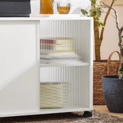 SoBuy Stolik kawowy z trzema szufladami Biały 70x35x61cm FBT141-W