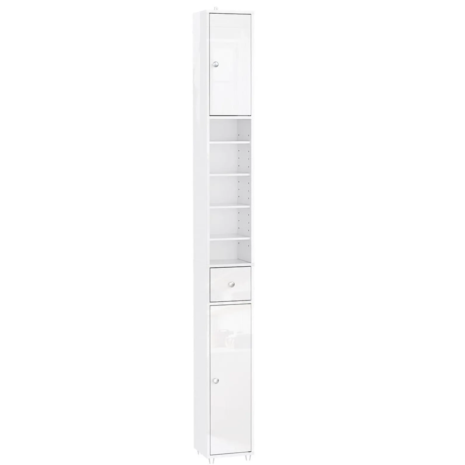 SoBuy Słupek łazienkowy z jedną szufladą Biały 20x20x180cm BZR167-GW
