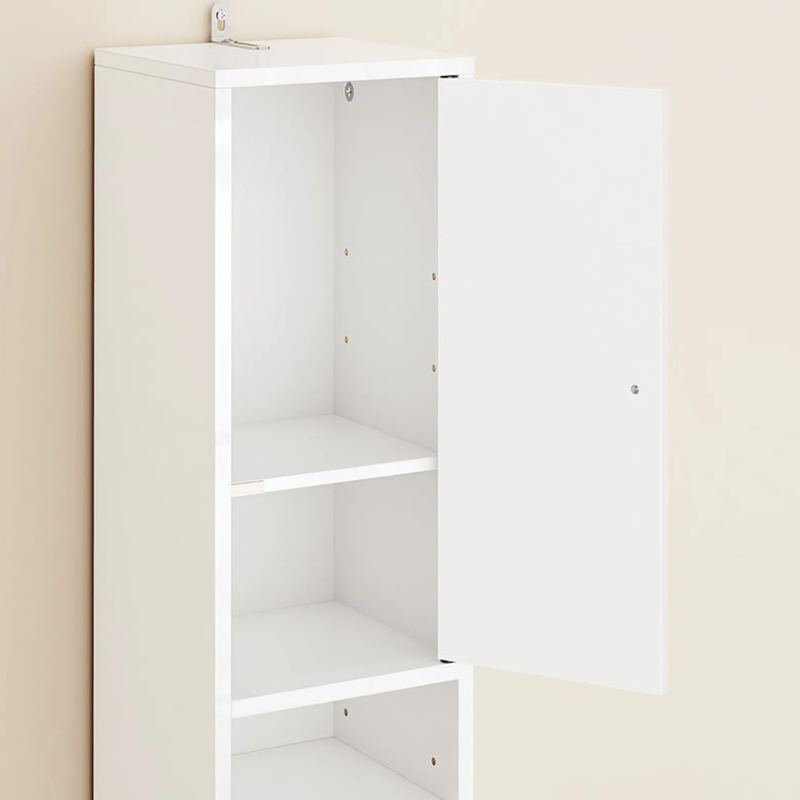 SoBuy Słupek łazienkowy z jedną szufladą Biały 20x20x180cm BZR167-GW
