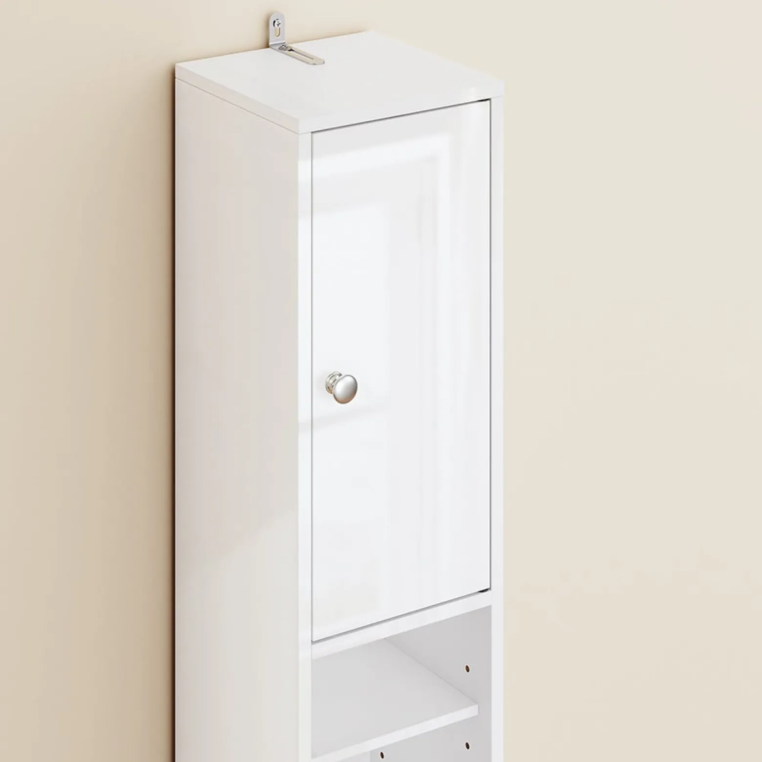 SoBuy Słupek łazienkowy z jedną szufladą Biały 20x20x180cm BZR167-GW
