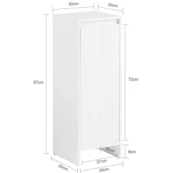 SoBuy Szafka łazienkowa z koszem na pranie Biały 30x30x87cm BZR154-W