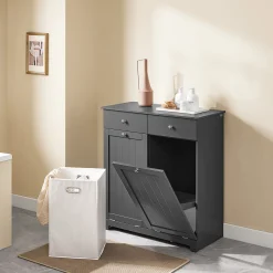 SoBuy Szafka łazienkowa z szufladami Ciemnoszary 78x38x90 BZR33-II-DG