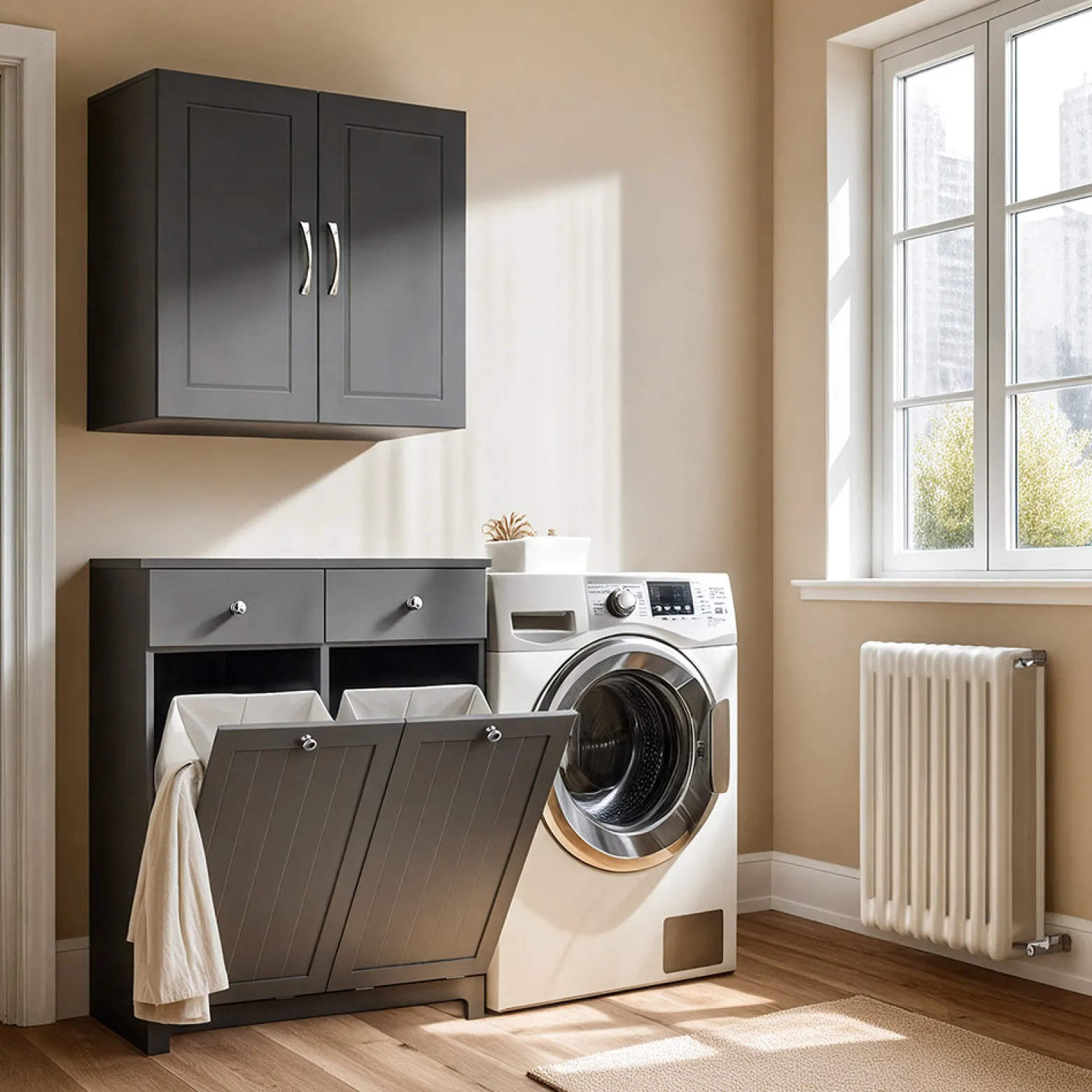 SoBuy Szafka łazienkowa z szufladami Ciemnoszary 78x38x90 BZR33-II-DG