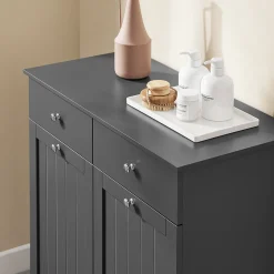 SoBuy Szafka łazienkowa z szufladami Ciemnoszary 78x38x90 BZR33-II-DG