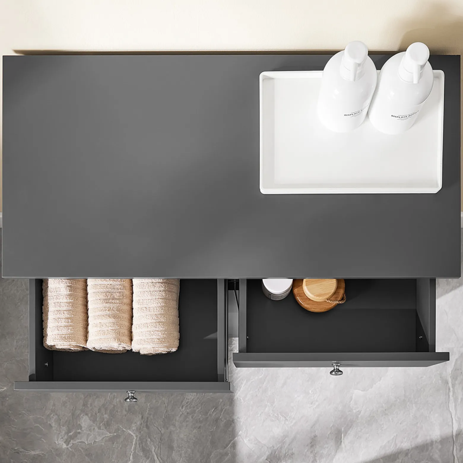 SoBuy Szafka łazienkowa z szufladami Ciemnoszary 78x38x90 BZR33-II-DG
