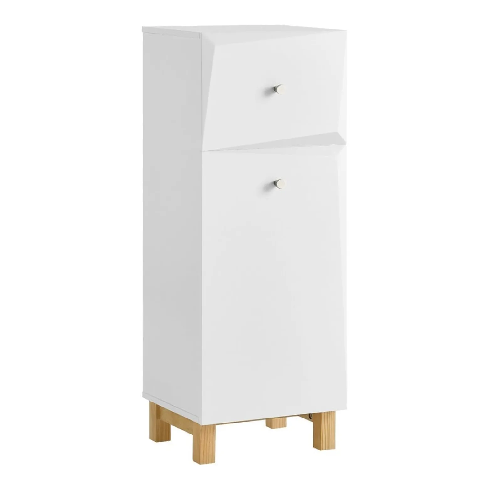 SoBuy Szafka na bieliznę z 1 szufladą Biały 34x30x89.5cm Nowoczesny BZR93-W