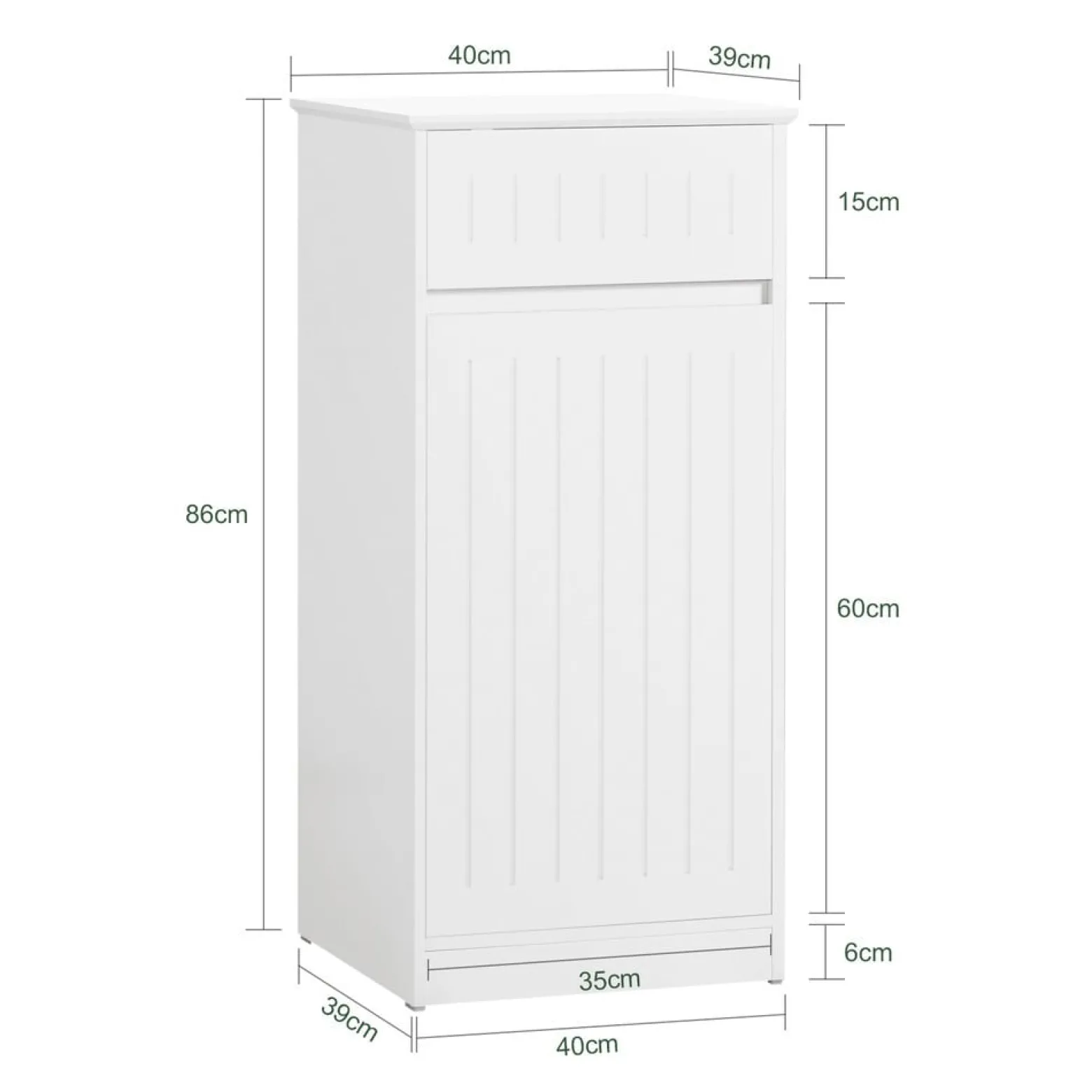 SoBuy Szafka na bieliznę z 1 szufladą Biały 40x39x85cm BZR110-W