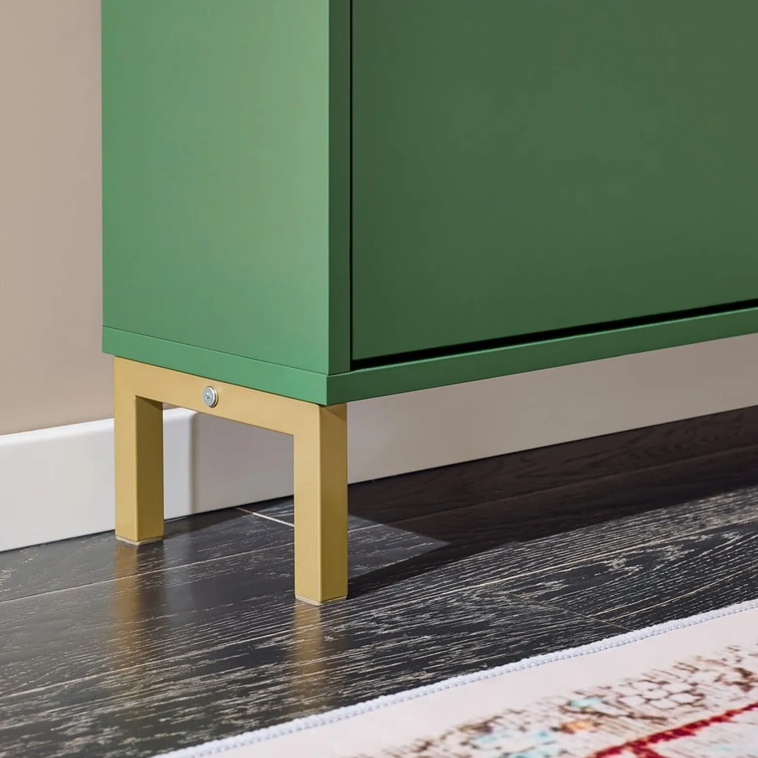 SoBuy Szafka na buty z 4 drzwiami Ciemnozielony 100x19x90.5cm FSR100-SY