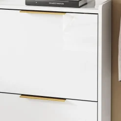 SoBuy Szafka na buty z 4 drzwiczkami Biały 100x19x90cm Nordycki FSR206-GW
