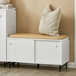 SoBuy Szafka na buty z dwoma drzwiami Biały 85x37x49cm FSR116-W