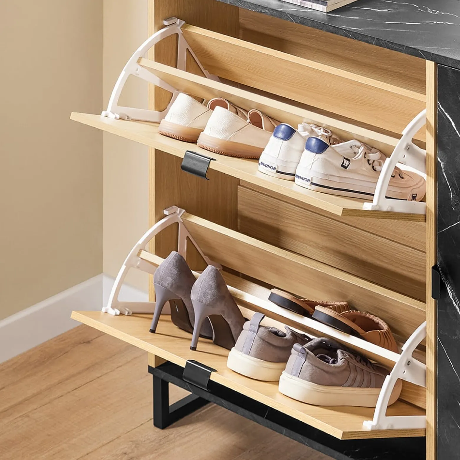 SoBuy Szafka na buty z dwoma drzwiczkami 90x24x88.5cm Nowoczesny FSR203-N