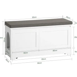 SoBuy Szafka na buty z jedną szufladą Biały 90x36x44cm FSR136-W