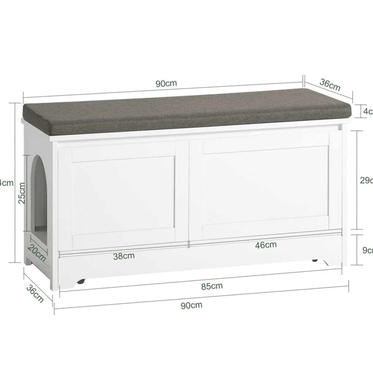 SoBuy Szafka na buty z jedną szufladą Biały 90x36x44cm FSR136-W