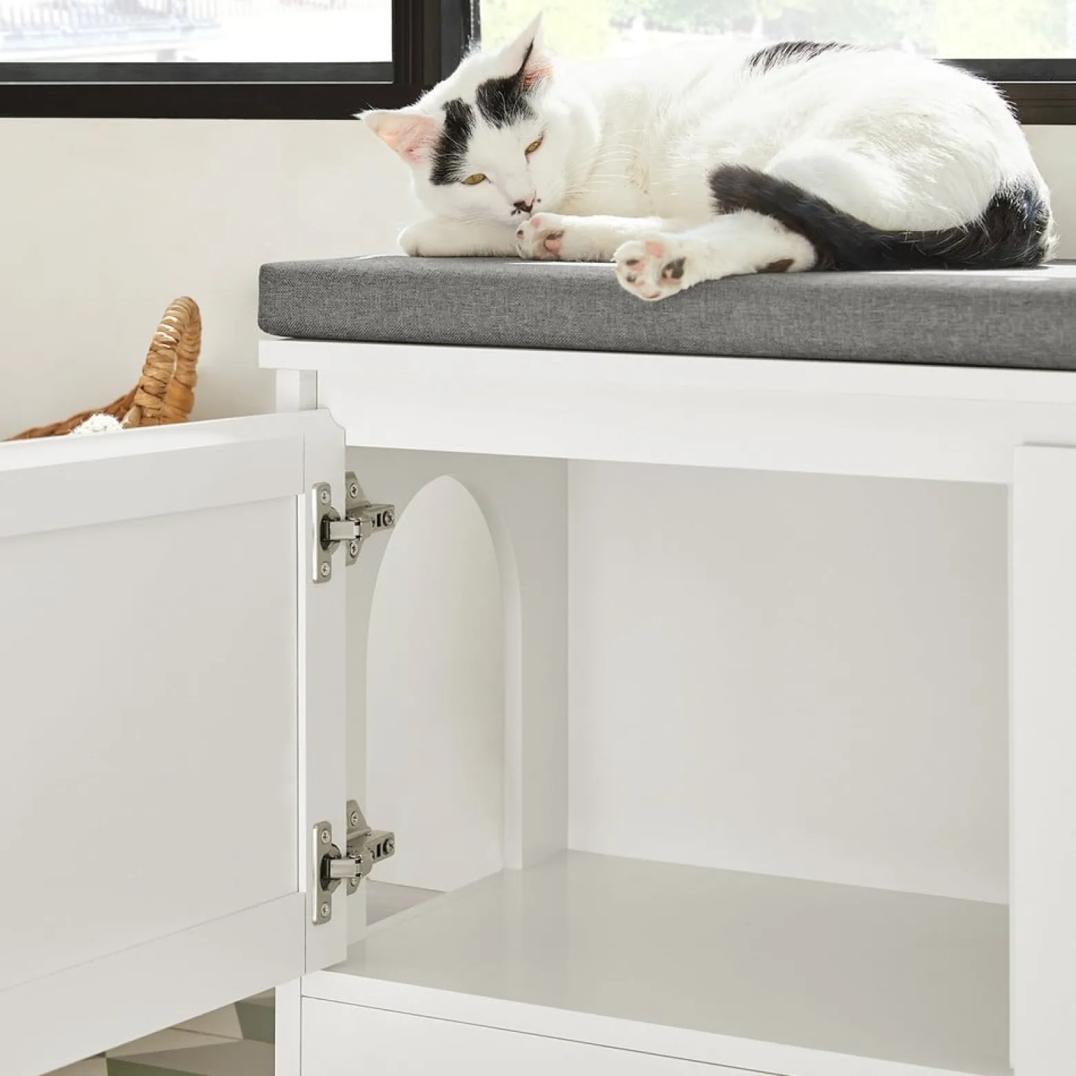 SoBuy Szafka na buty z jedną szufladą Biały 90x36x44cm FSR136-W