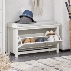 SoBuy Szafka na buty z jednymi drzwiami Biały 80x30x50cm FSR161-W