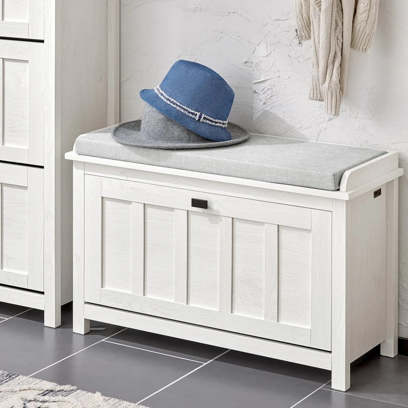 SoBuy Szafka na buty z jednymi drzwiami Biały 80x30x50cm FSR161-W