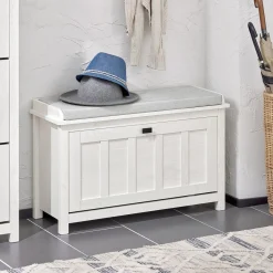 SoBuy Szafka na buty z jednymi drzwiami Biały 80x30x50cm FSR161-W