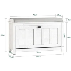 SoBuy Szafka na buty z jednymi drzwiami Biały 80x30x50cm FSR161-W