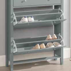 SoBuy Szafka na buty z 1 szufladą Jasnoszary 80x25x108cm FSR89-HG