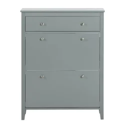 SoBuy Szafka na buty z 1 szufladą Jasnoszary 80x25x108cm FSR89-HG