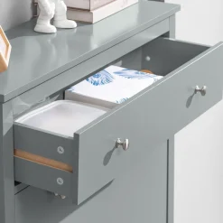 SoBuy Szafka na buty z 1 szufladą Jasnoszary 80x25x108cm FSR89-HG